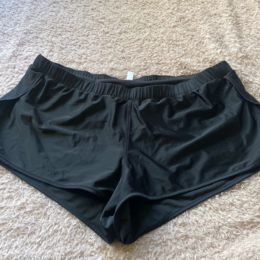 Lane Bryant Cacique Swimsuit Skirt Bottom Panties boy shorts RARE! 24 Black